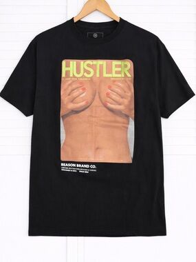 Reason Hustler 1977 Cover Limited Edition Graphic Black Shirt Men’s Medium Tee